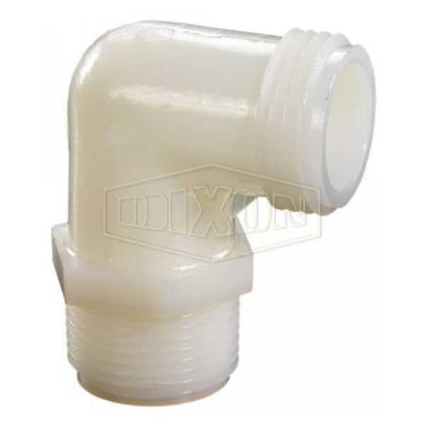 Dixon Tuff-Lite 90Deg Elbow, 3/8 in Nominal, Male Garden Hose Thread x MNPT End Style, Nylon, Domestic TLT73 - main